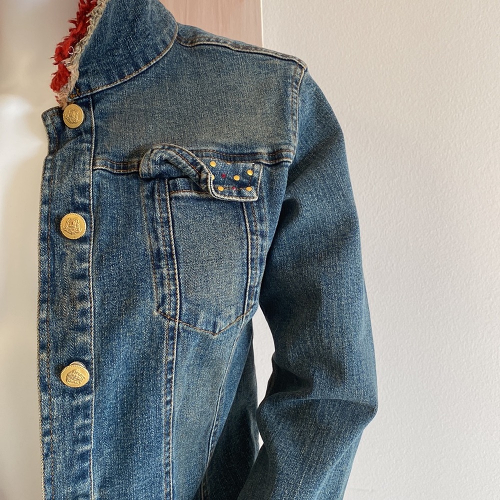 VERSACE jeans jacket Womens size,2/4, Kids 10 EU 140 streach - Picture 3 of 10